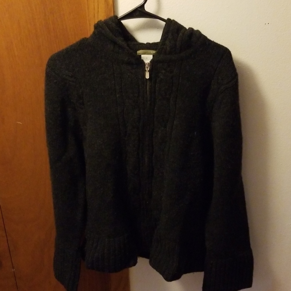 XL J. Crew gray wool zip hoodie